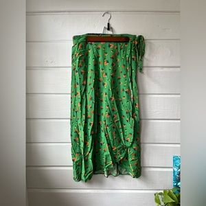 anthropologie 35 of 52 Conversations Colloquially strawberry Wrap Skirt M